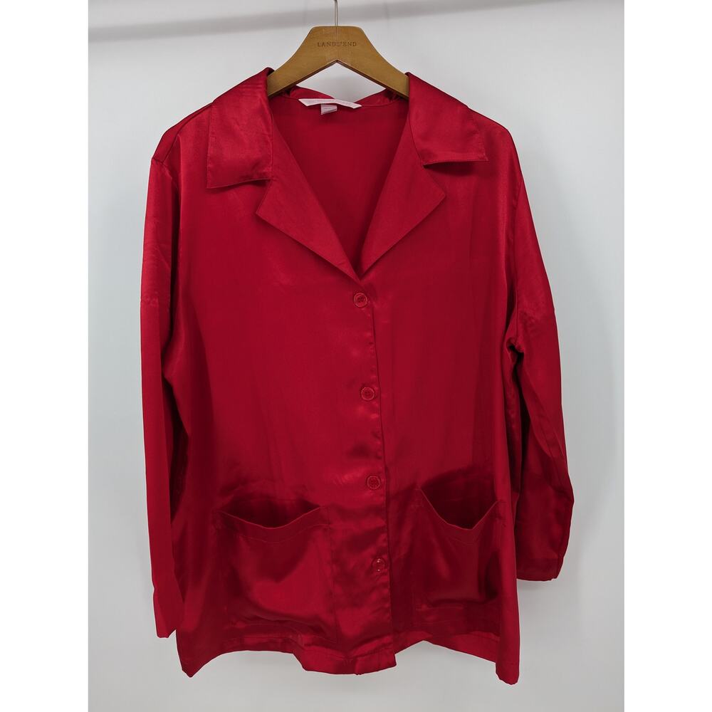EUC Size L Victoria's Secret Red Pajama Set Top and Bottoms Women's